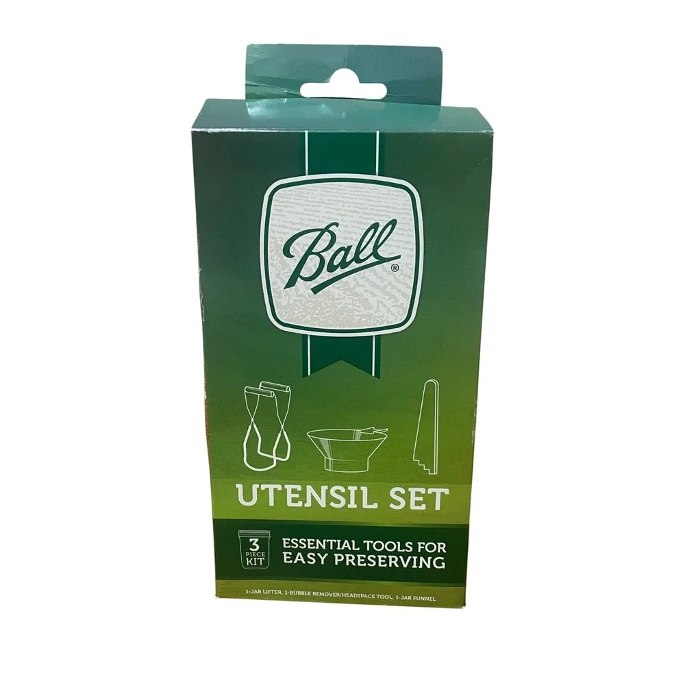 Ball Canning Utensil Set 3 Piece Kit Jar Lifter Funnel Bubble Remover 1440010809
